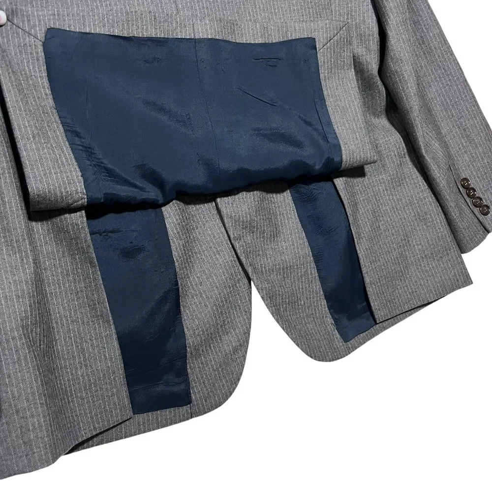 J.CREW Thompson 44L Wool Pinstripe A9554 2 Button‎ Blazer Jacket Sport Coat